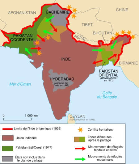 Les relations Inde-Pakistan depuis la partition - Source Wikipedia